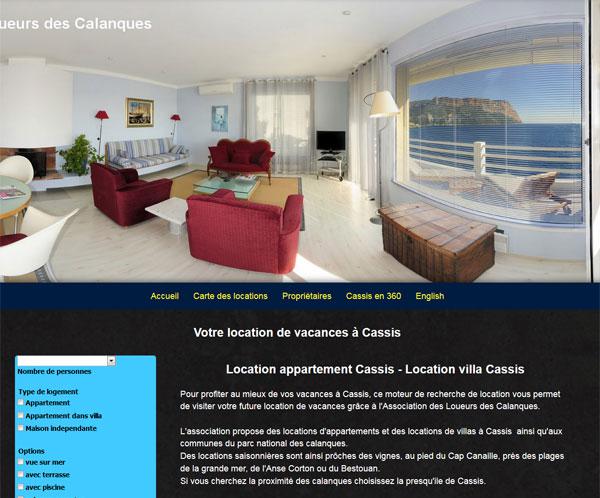 Site internet de l'association des loueurs des calanques