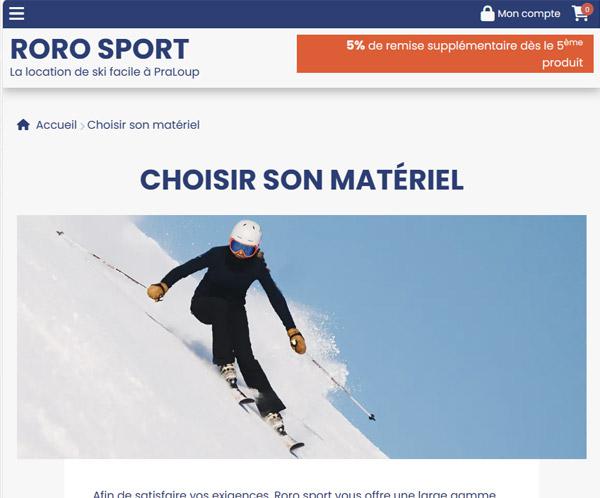 Site internet de Roro Sport à Pra Loup